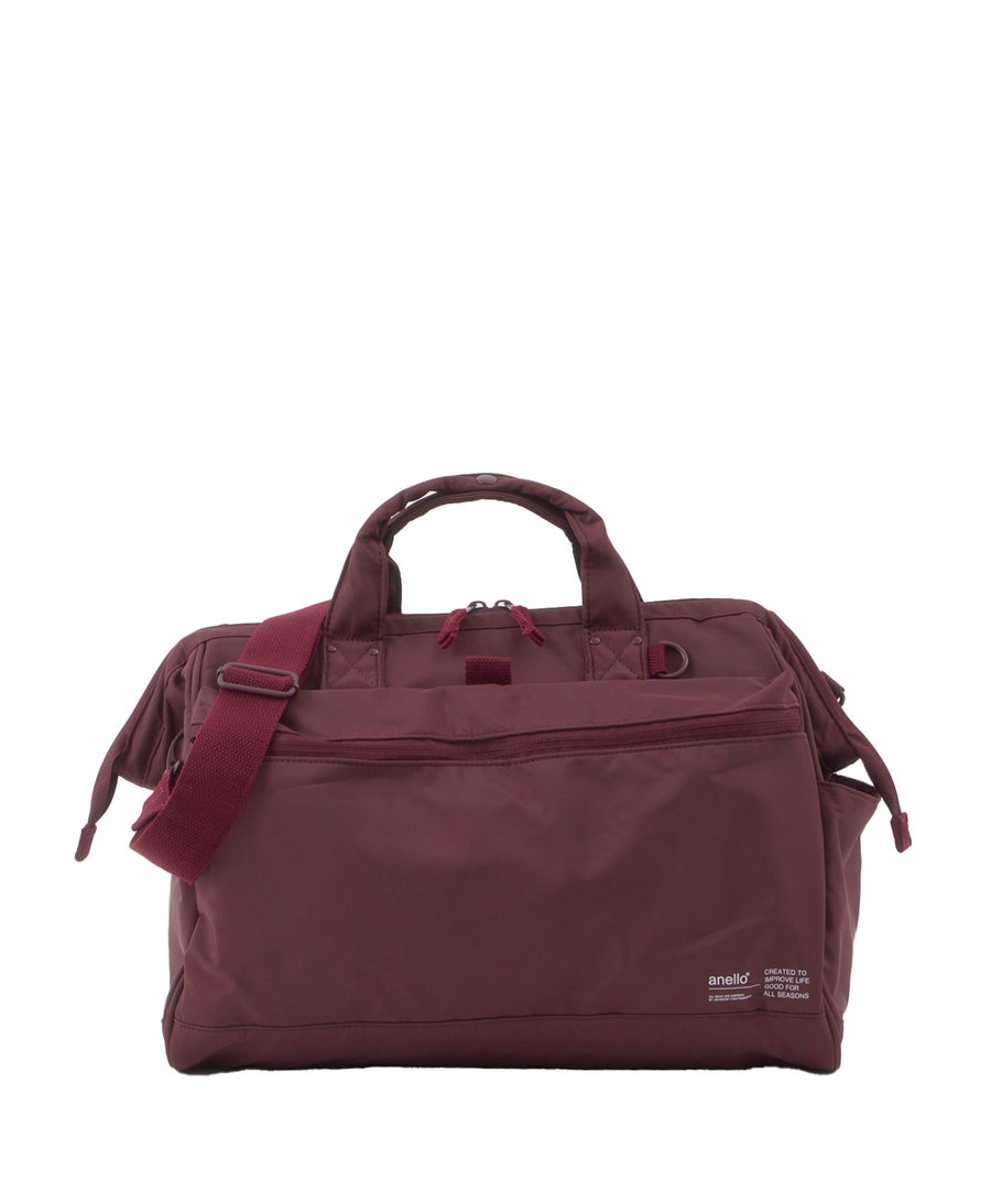 anello アネロ NATIVE 2WAY口金ボストンバッグ A4 2WAY 撥水 大容量 キャリーオンテープ 旅行バッグ お出かけバッグ デリバー ATB5196　ボルドー