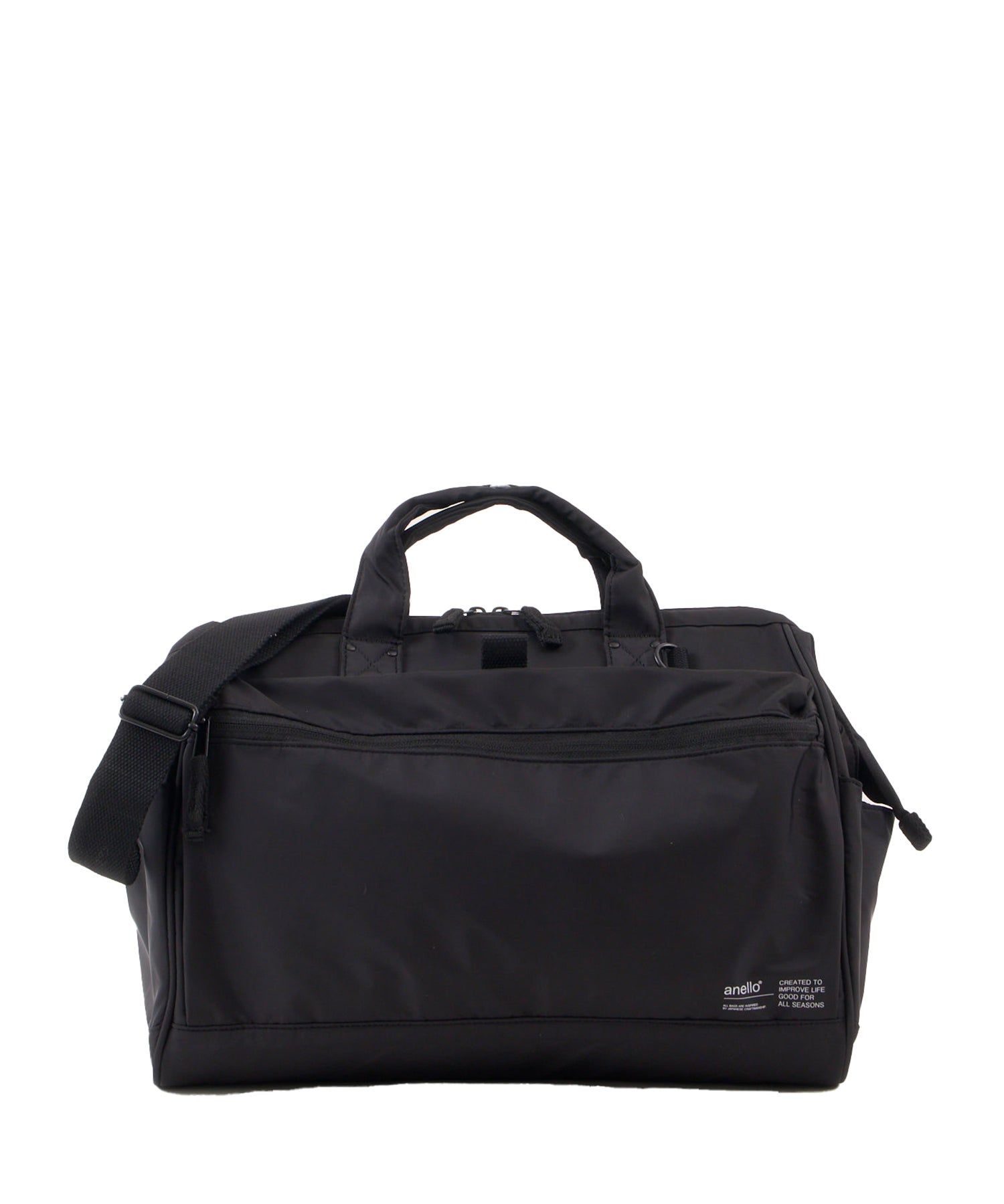 anello アネロ NATIVE 2WAY口金ボストンバッグ A4 2WAY 撥水 大容量 キャリーオンテープ 旅行バッグ お出かけバッグ デリバー ATB5196　ブラック