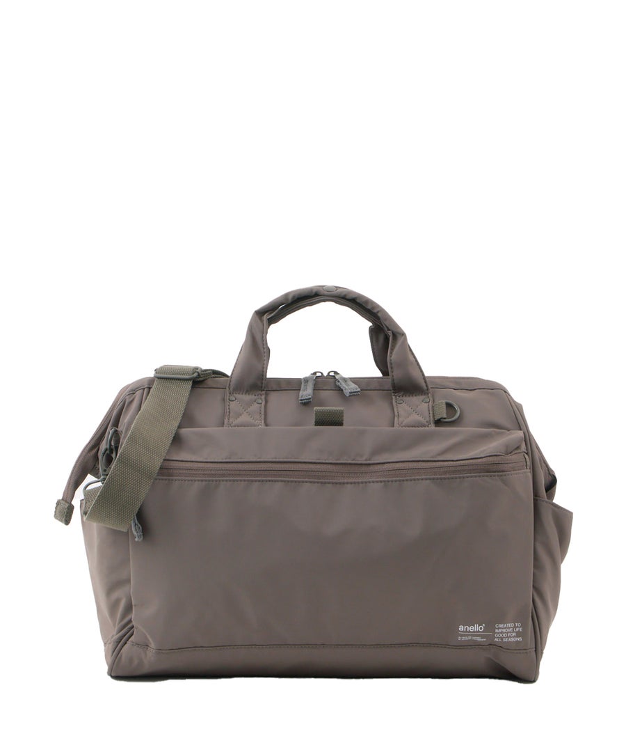 anello アネロ NATIVE 2WAY口金ボストンバッグ A4 2WAY 撥水 大容量 キャリーオンテープ 旅行バッグ お出かけバッグ デリバー ATB5196　ライトグレー