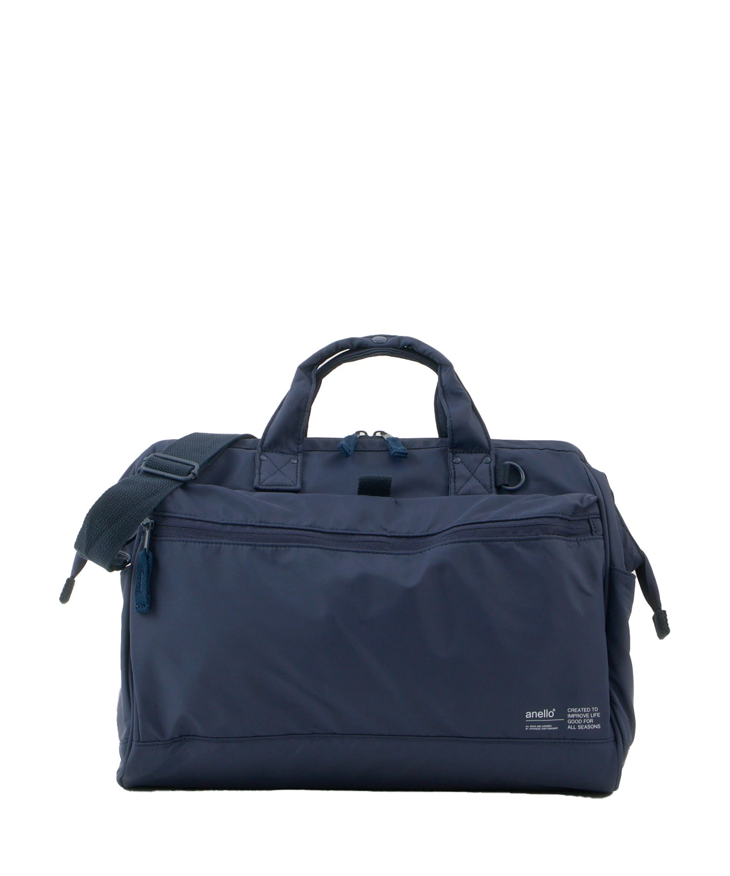 anello アネロ NATIVE 2WAY口金ボストンバッグ A4 2WAY 撥水 大容量 キャリーオンテープ 旅行バッグ お出かけバッグ デリバー ATB5196　ネイビー