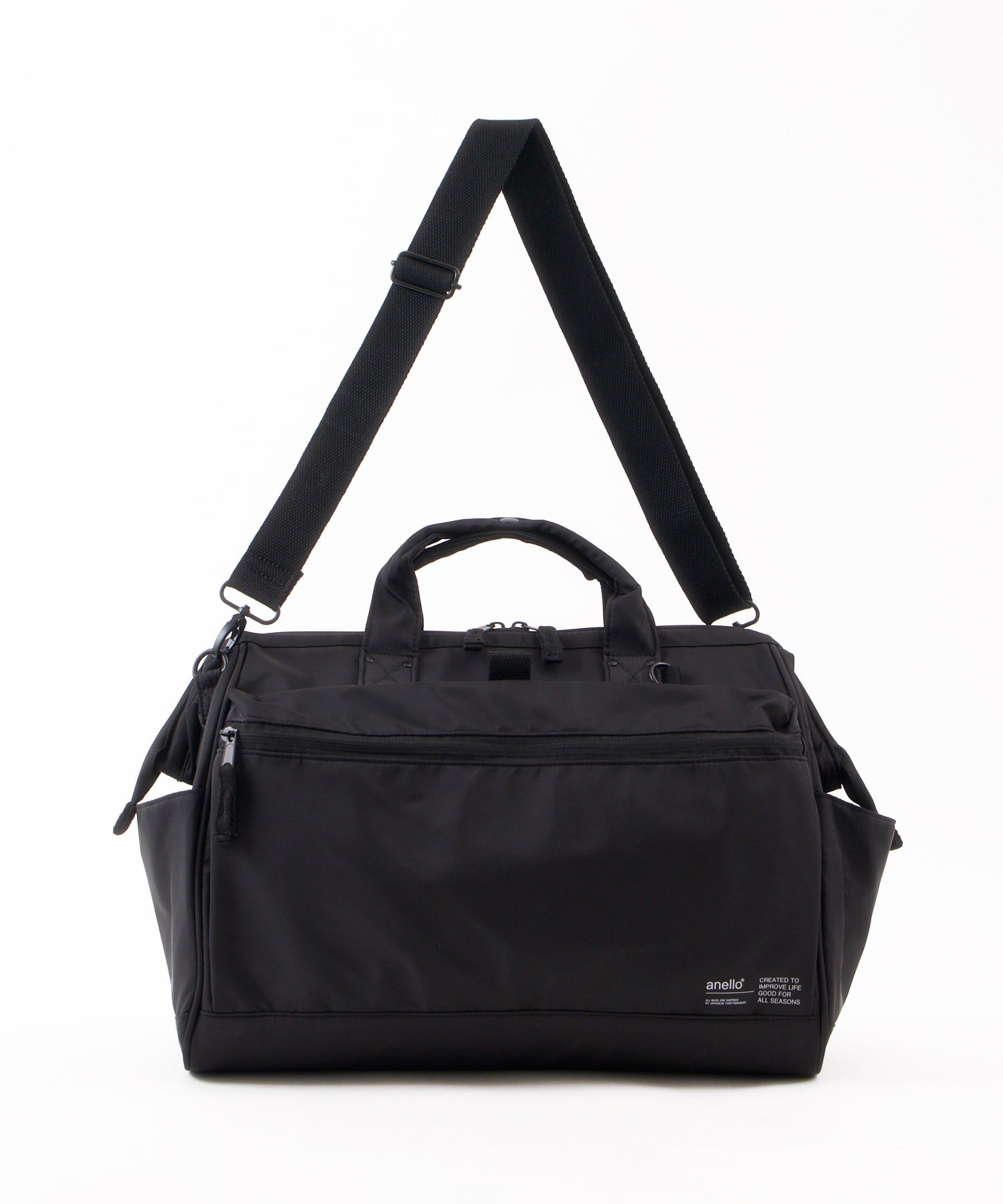 anello アネロ NATIVE 2WAY口金ボストンバッグ A4 2WAY 撥水 大容量 キャリーオンテープ 旅行バッグ お出かけバッグ デリバー ATB5196