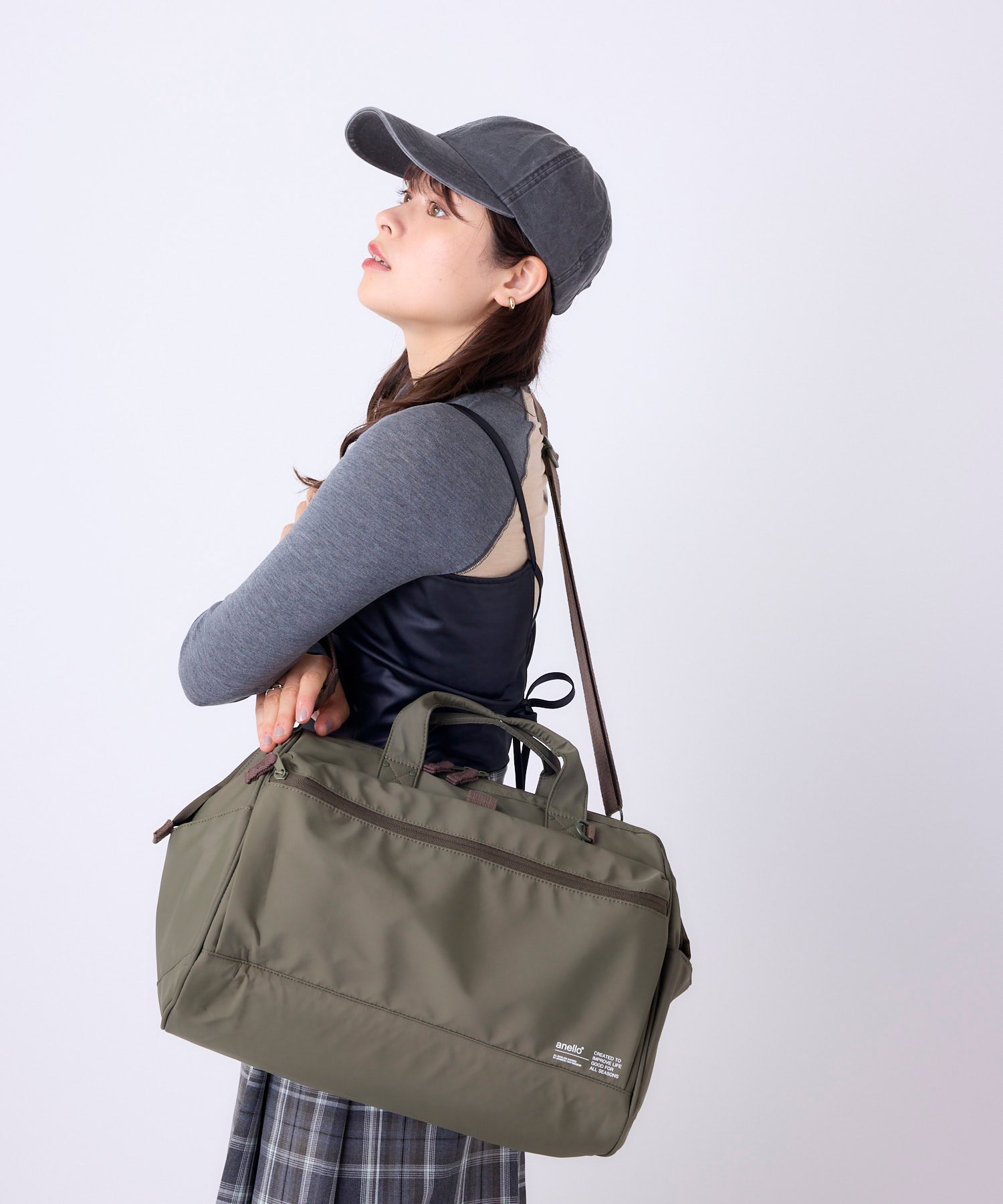 anello アネロ NATIVE 2WAY口金ボストンバッグ A4 2WAY 撥水 大容量 キャリーオンテープ 旅行バッグ お出かけバッグ デリバー ATB5196