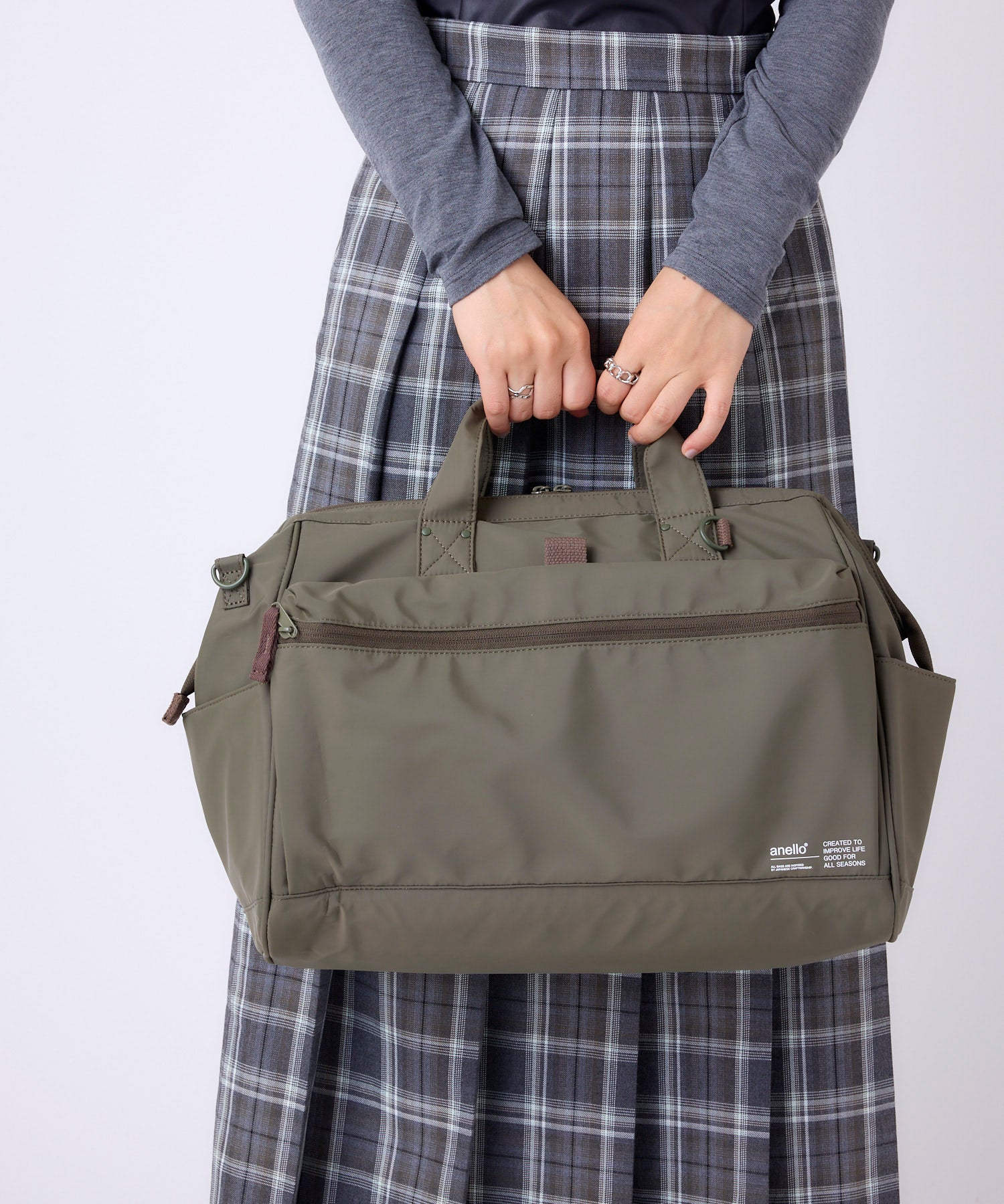 anello アネロ NATIVE 2WAY口金ボストンバッグ A4 2WAY 撥水 大容量 キャリーオンテープ 旅行バッグ お出かけバッグ デリバー ATB5196