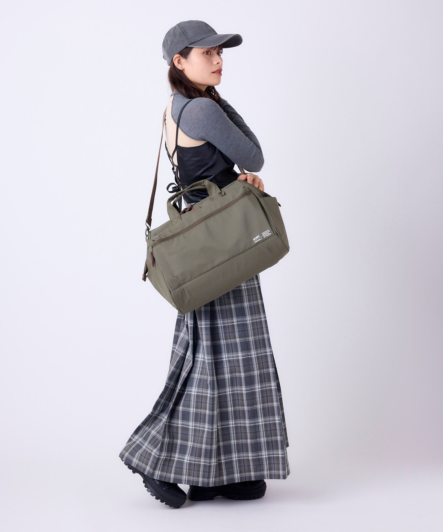 anello アネロ NATIVE 2WAY口金ボストンバッグ A4 2WAY 撥水 大容量 キャリーオンテープ 旅行バッグ お出かけバッグ デリバー ATB5196