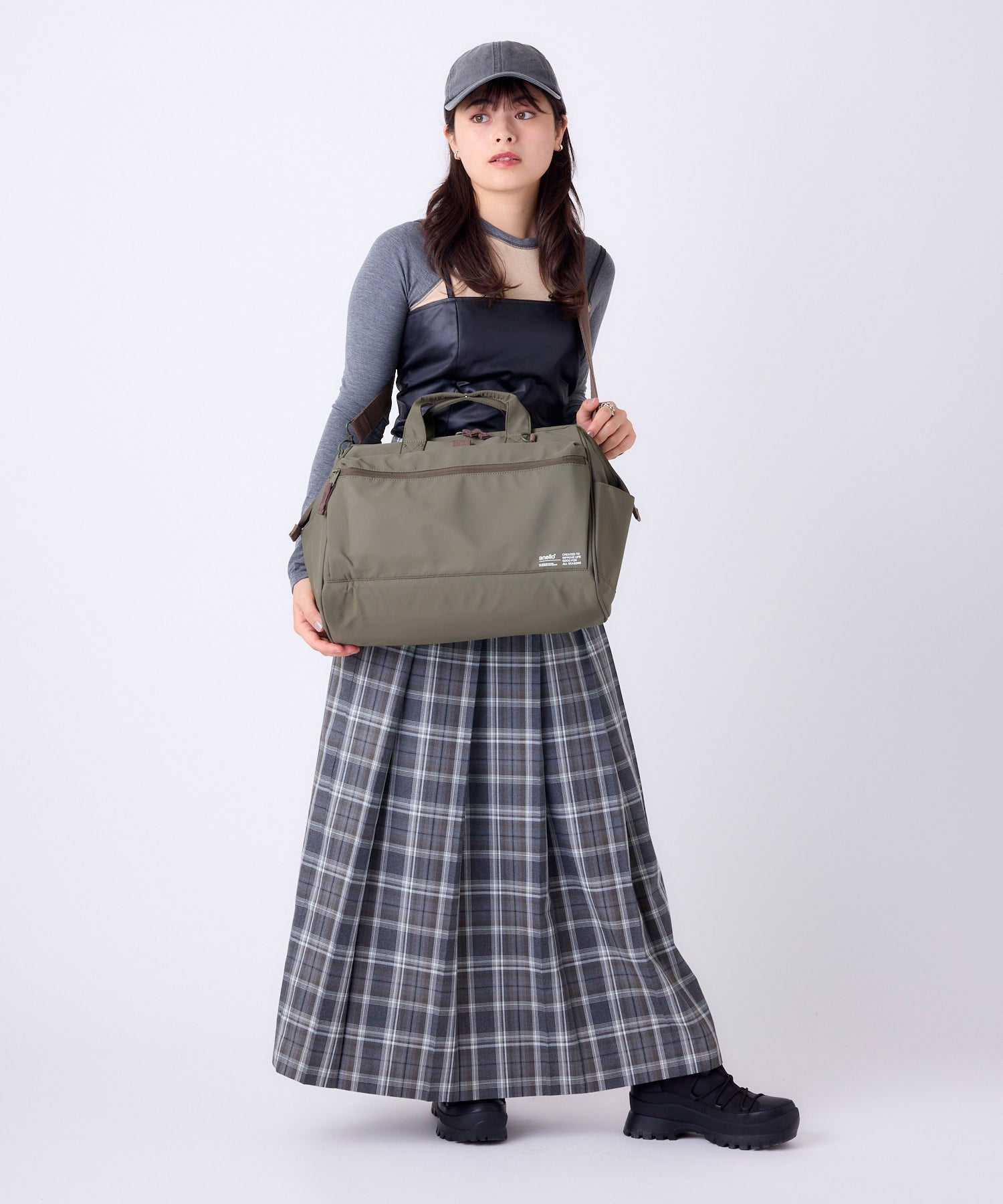 anello アネロ NATIVE 2WAY口金ボストンバッグ A4 2WAY 撥水 大容量 キャリーオンテープ 旅行バッグ お出かけバッグ デリバー ATB5196