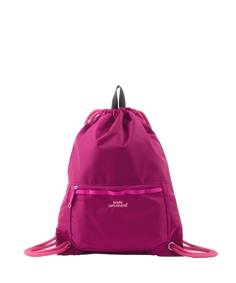 anelloGRANDE アネログランデ ナップサック A4 撥水 軽量 カジュアル お出かけバッグ 15L Dかん DC２ GTM1155 ダークピンク