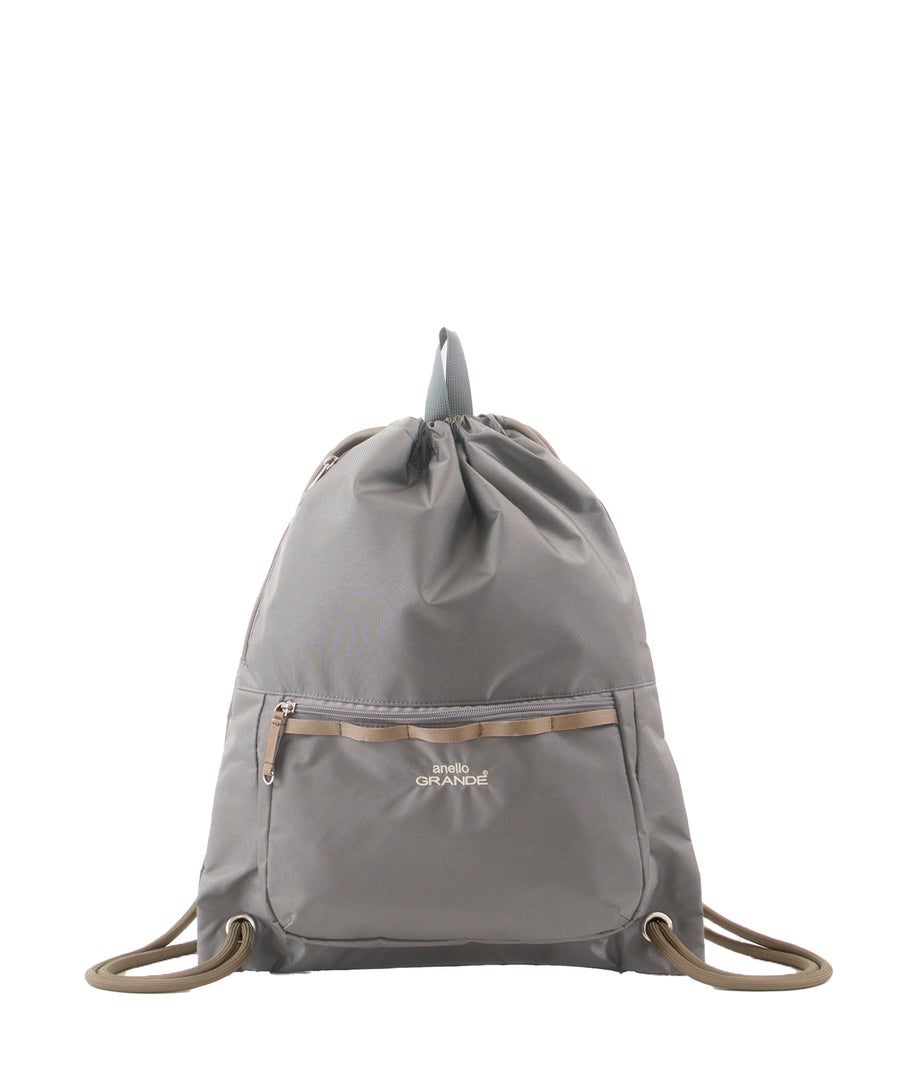 anelloGRANDE アネログランデ ナップサック A4 撥水 軽量 カジュアル お出かけバッグ 15L Dかん DC２ GTM1155 ライトグレー