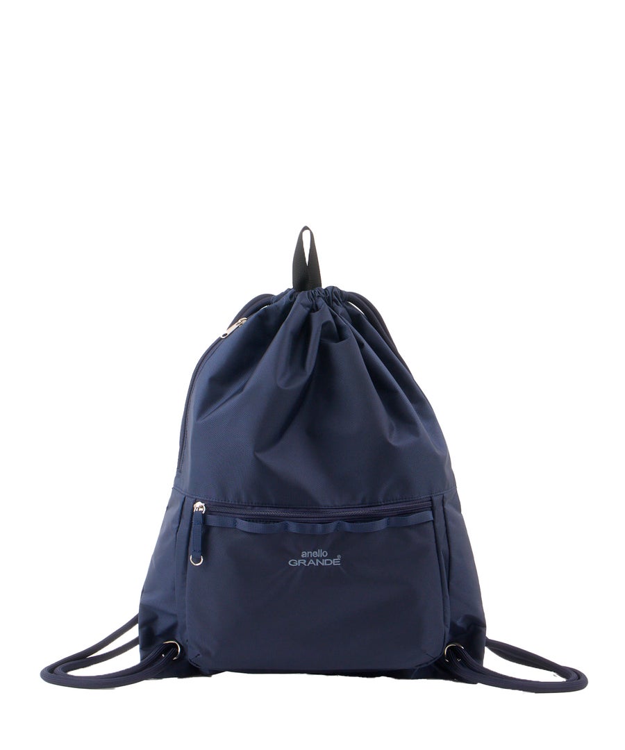 anelloGRANDE アネログランデ ナップサック A4 撥水 軽量 カジュアル お出かけバッグ 15L Dかん DC２ GTM1155 ネイビー