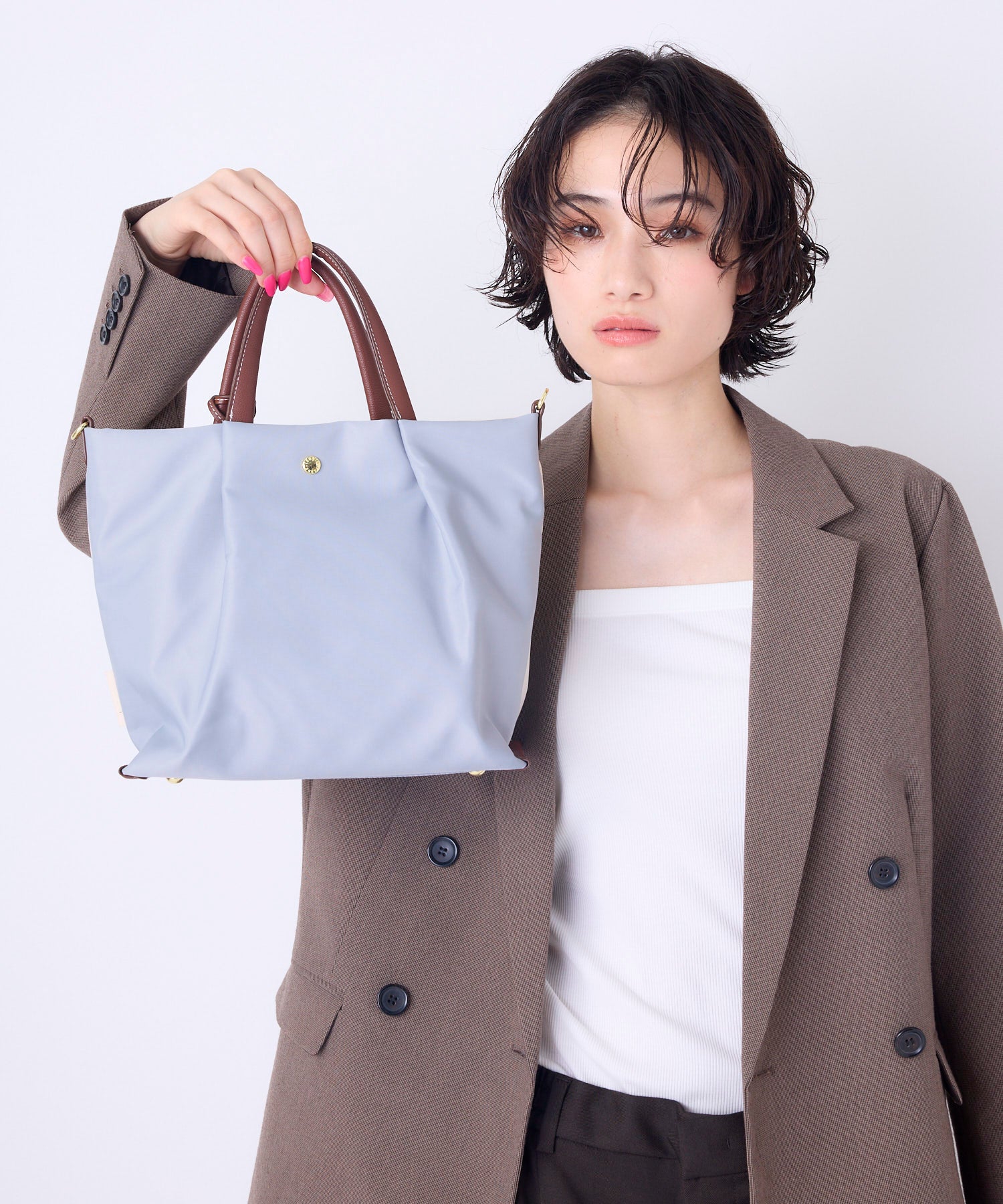 LH-X0592　アイボリー　シルバーグレー　ダブルフェイス　肩楽　A5　2WAY　撥水加工　レガートラルゴ　Legart Largo 