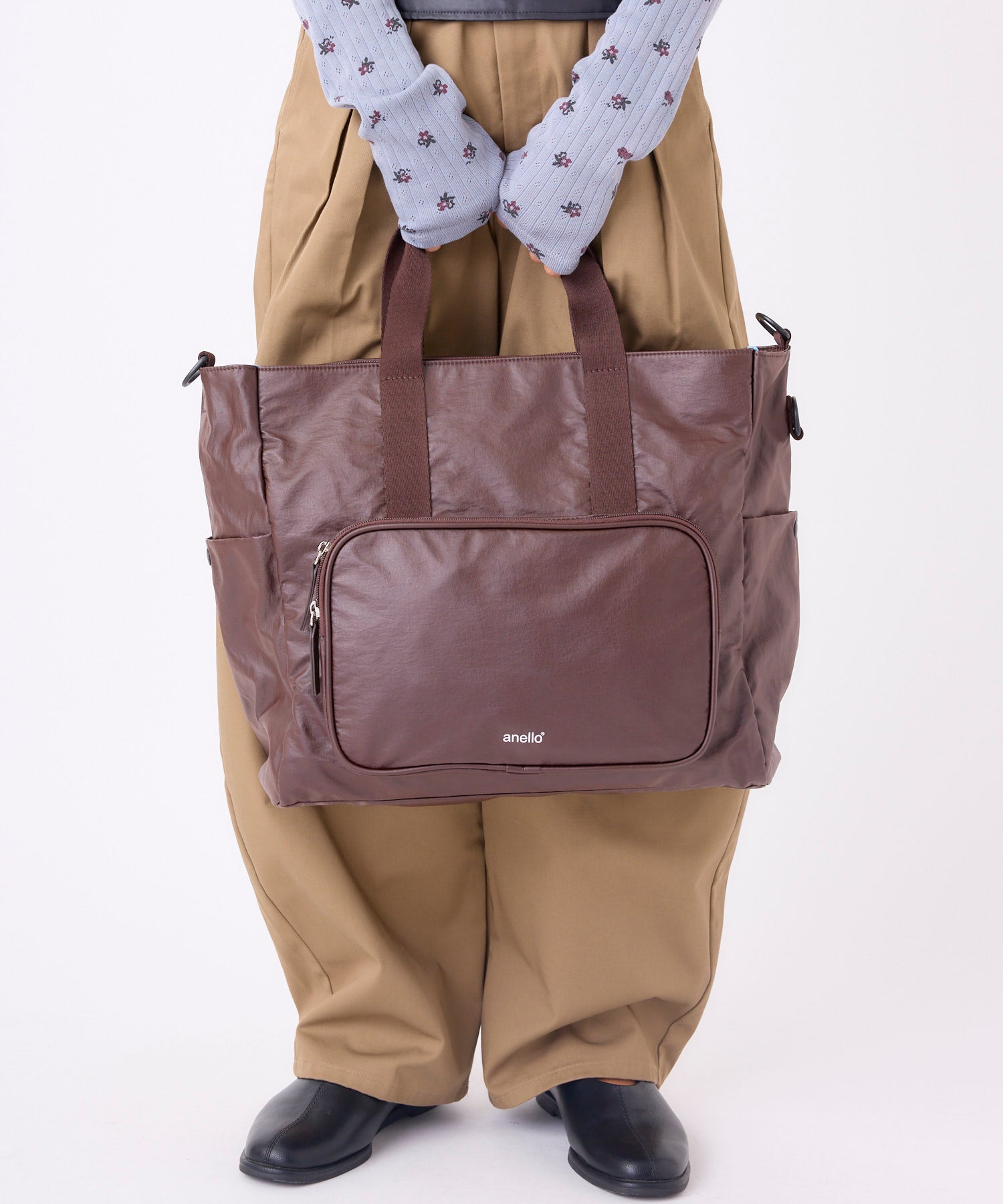 anello アネロ トートバッグ マザーズバッグ A4 撥水 2WAY 通勤バッグ お出かけバッグ LIFE2 ASR004 ブラウン