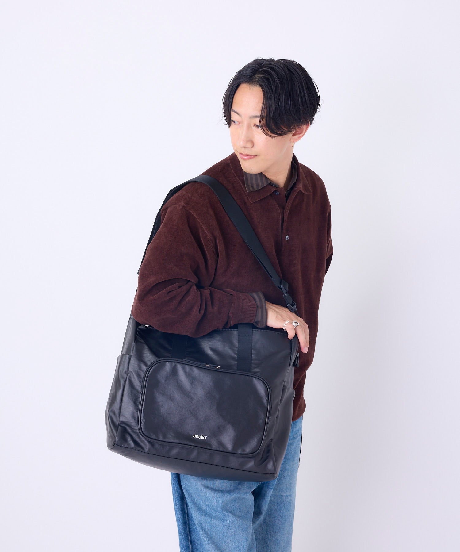 anello アネロ トートバッグ マザーズバッグ A4 撥水 2WAY 通勤バッグ お出かけバッグ LIFE2 ASR004 ブラック