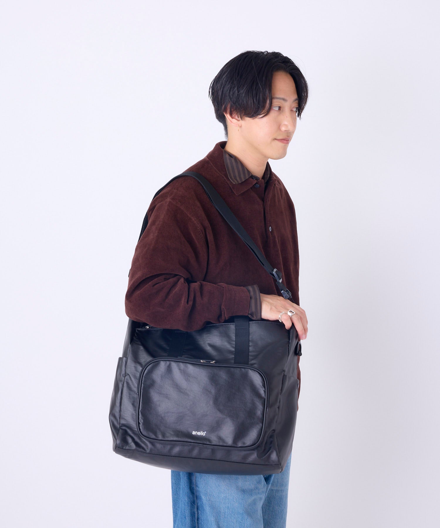 anello アネロ トートバッグ マザーズバッグ A4 撥水 2WAY 通勤バッグ お出かけバッグ LIFE2 ASR004 ブラック