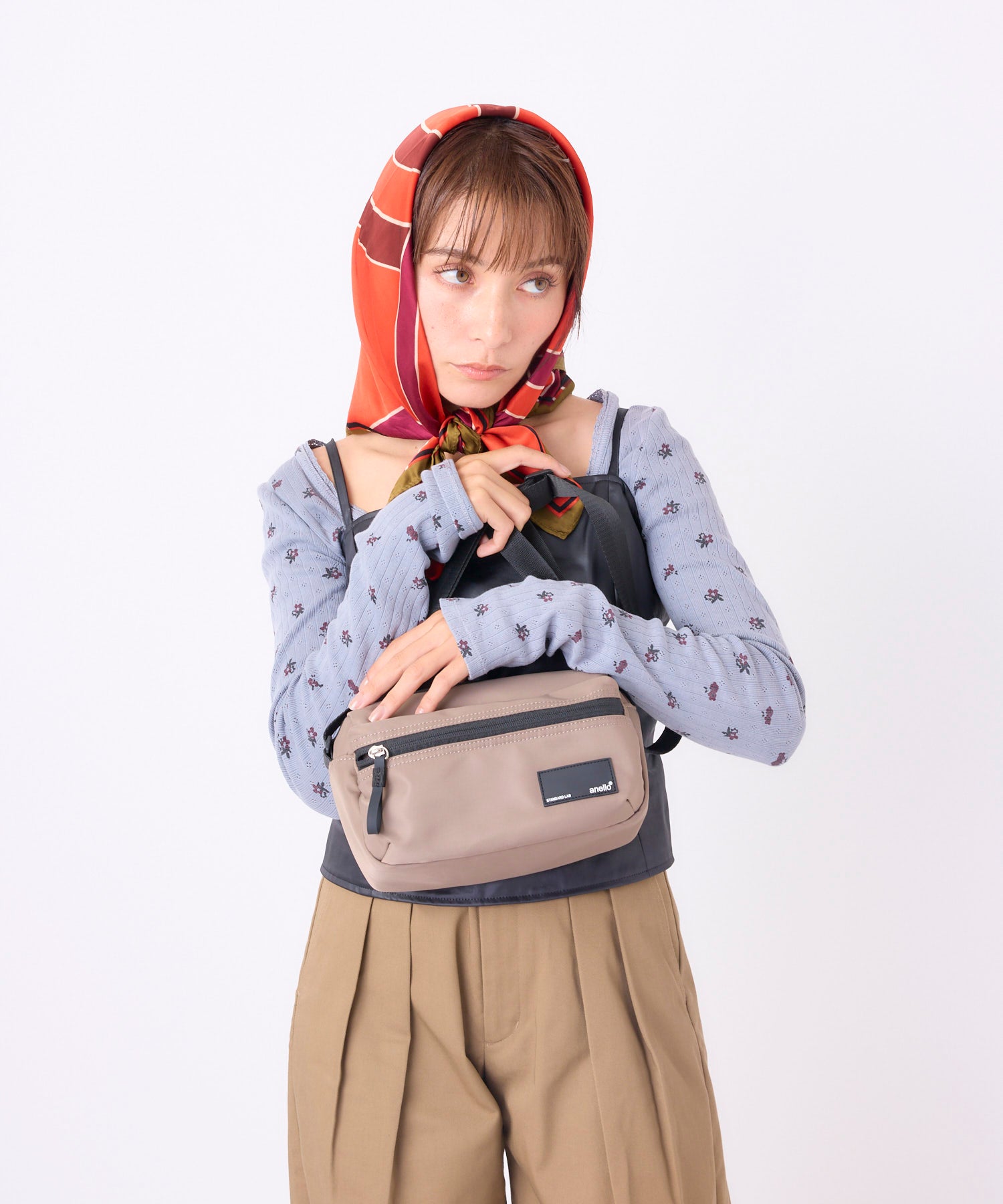 anello アネロ FIT ミニショルダーバッグ 軽量 撥水 ユニセックス シーズンレス お出かけバッグ スタンダード ラボ ATR0481 グレーベージュ