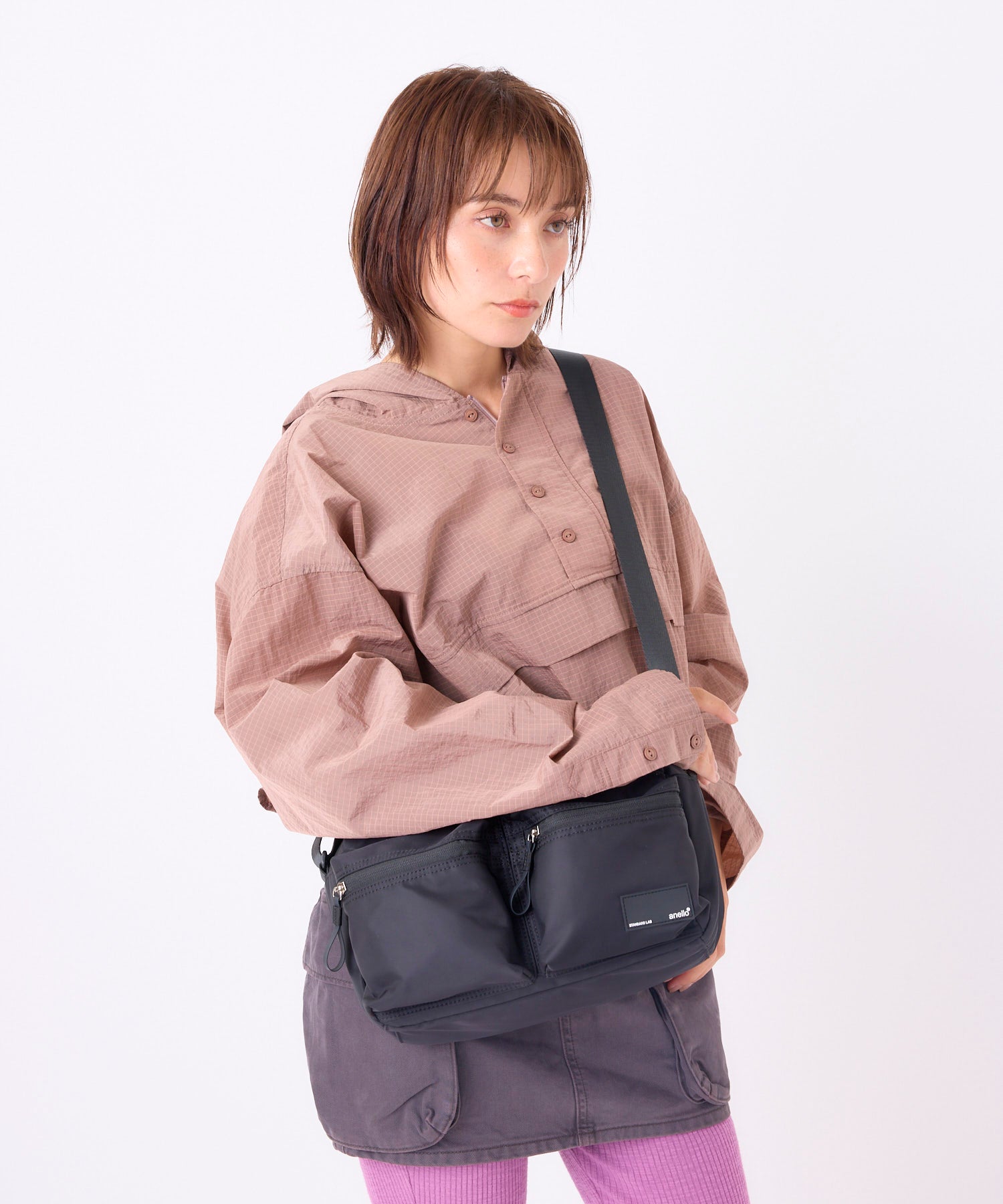 anello アネロ FIT ショルダーバッグ A5 撥水 軽量 ユニセックス シーズンレス カジュアル スタンダード ラボ ATR0482 グレーベージュ