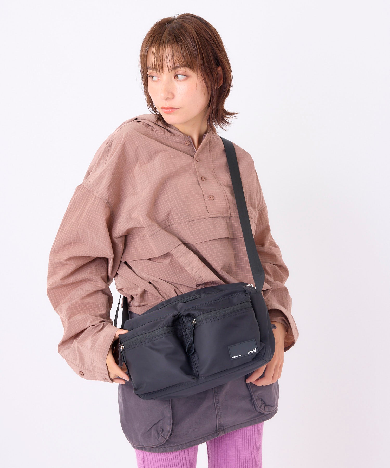 anello アネロ FIT ショルダーバッグ A5 撥水 軽量 ユニセックス シーズンレス カジュアル スタンダード ラボ ATR0482 グレーベージュ