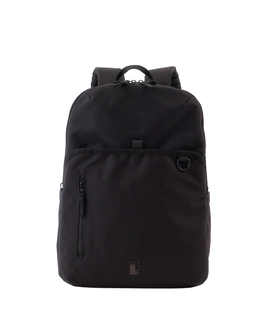 anello アネロ EXPAND バックパック 撥水 A4 大容量 20L ユニセックス お出かけバッグ 旅行バッグ キャリーオンテープ PC収納 ヒル ATR0495 ブラック