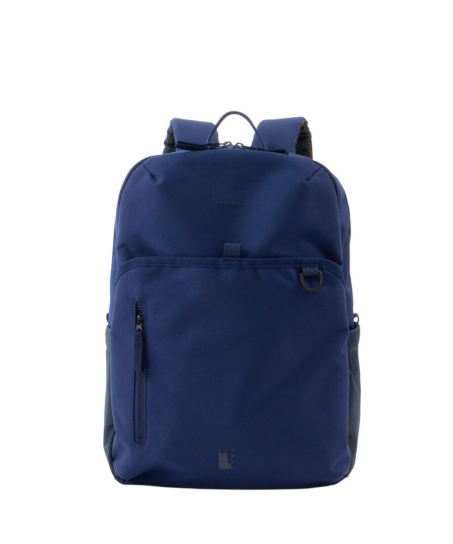anello アネロ EXPAND バックパック 撥水 A4 大容量 20L ユニセックス お出かけバッグ 旅行バッグ キャリーオンテープ PC収納 ヒル ATR0495 ネイビー